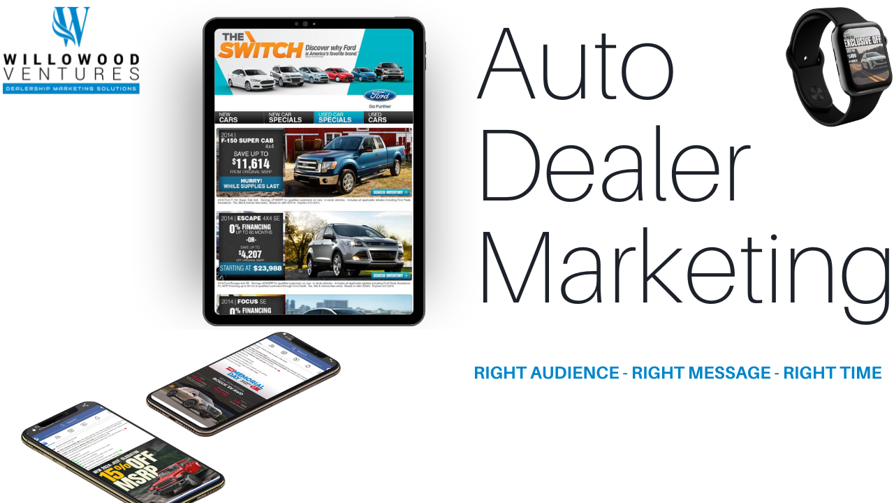 Auto dealer marketing done right. Talk to the Auto Experts at Willowood Ventures