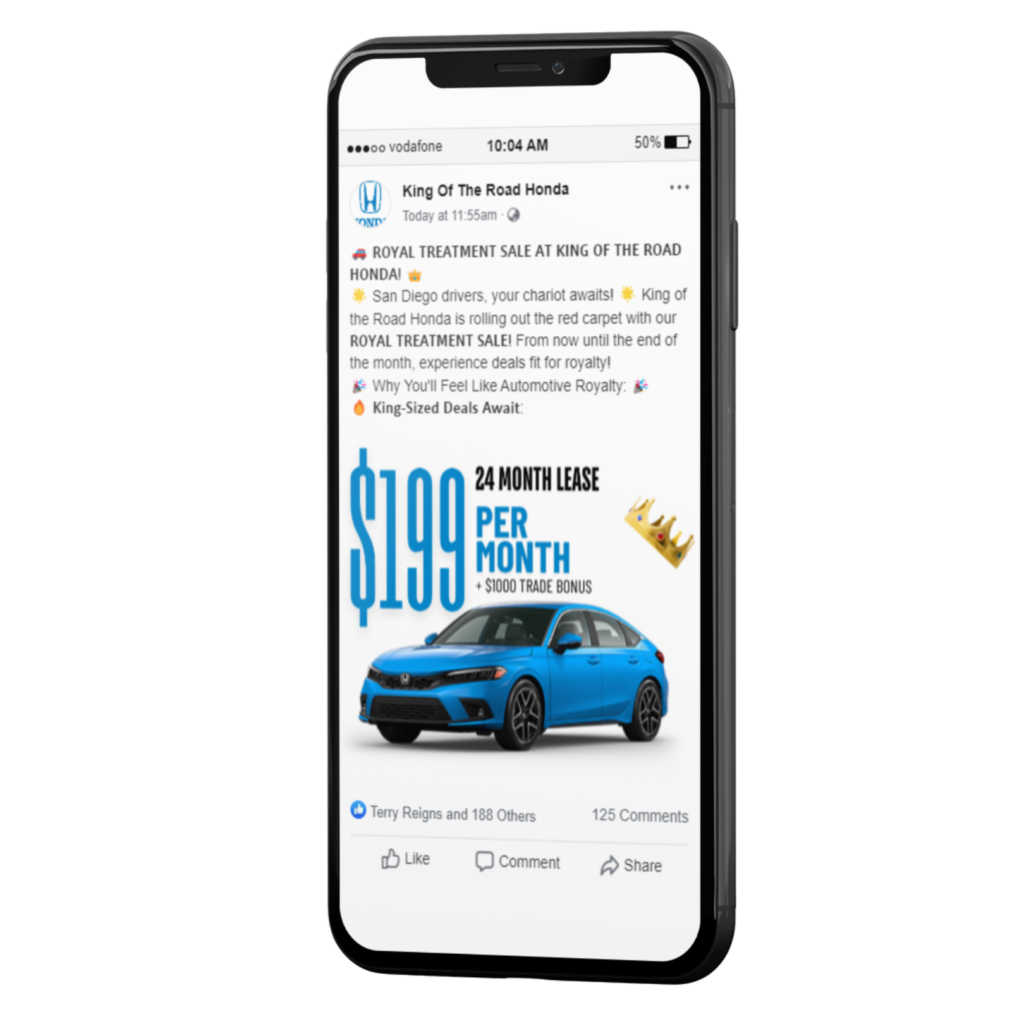 Car Sales Event Being Shown On A Iphone Through Willowood Ventures