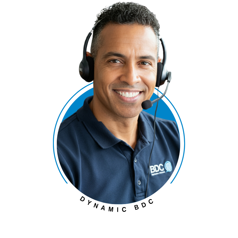 Smiling Bdc Representative Wearing A Headset, Providing Customer Service And Sales Support For Car Dealerships. The Representative Is Dressed In A Professional Uniform, Ready To Engage With Leads And Assist With Dealership Operations.